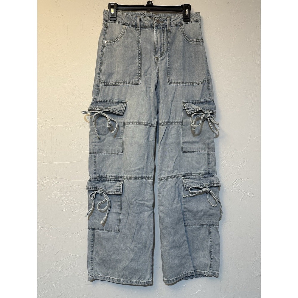 No boundaries Wide Leg Cargo Jeans Y2K Light Wash Size 2